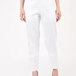 FLOREOS Women Embellished Relaxed Easy Wash Pleated Trousers-image-92