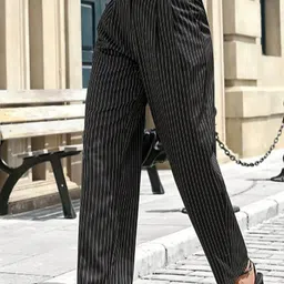 StyleCast x Revolte Women Striped Easy Wash Regular Fit Pleated Trousers-picture-36