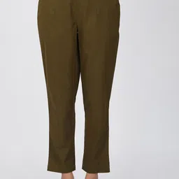 SPARSA Women Mid-Rise Easy Wash Pure Cotton Pleated Trousers-picture-41