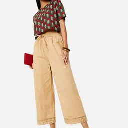 Moda Rapido Women Relaxed Flared Trousers-image-43