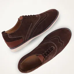 FAUSTO Men Brown Suede Oxfords image 1