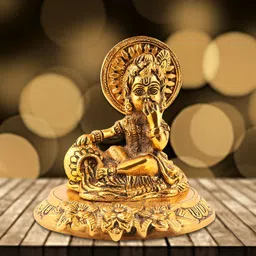 INTERNATIONAL GIFT Gold Toned Laddu Gopal God Idol Statue-image-13