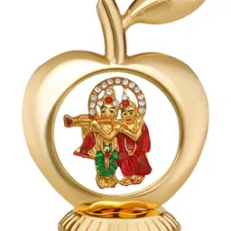 INTERNATIONAL GIFT Red Apple Shaped Radha Krishna Car Desk Board  Shoiwpiece-image-0