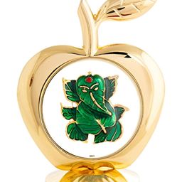 INTERNATIONAL GIFT Gold-Toned & Green Ganesha In Apple Shaped Idol Car Dashboard Showpiece-picture-43