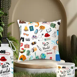 ARTBUG White & Blue 3 Pieces Govinda Name Printed Mug, Sipper Bottle & Cushion Gift Sets-image-4