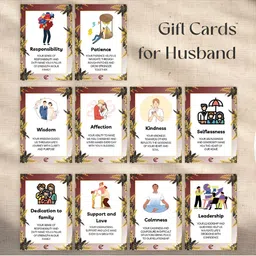 eCraftIndia Set of 10 Messages Greeting Cards for Husband Valentine Gift Set image 3