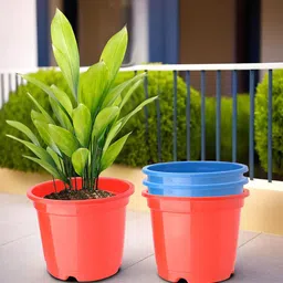 Kuber Industries 4-Pcs Red & Blue Durable Planters image 1
