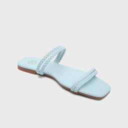 20Dresses Women Blue Braided One Toe Flats-picture-17