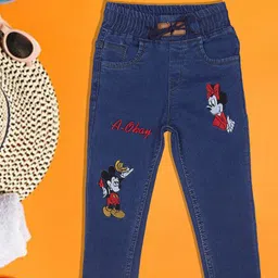 A-Okay Girls Faded Graphic Printed Slim Fit High-Rise Trousers-picture-46