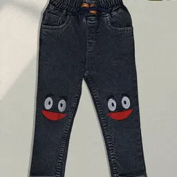 F2M Boys Embroidered Slim Fit High-Rise Clean Look Denim Trousers-picture-21