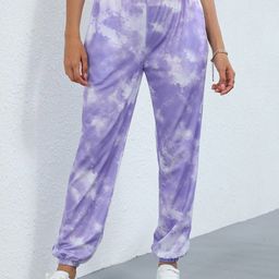 LULU & SKY Women Tie and Dyed High-Rise Joggers-picture-1