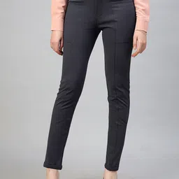 FITHUB Women Grey Smart High-Rise Cigarette Trouser-picture-6