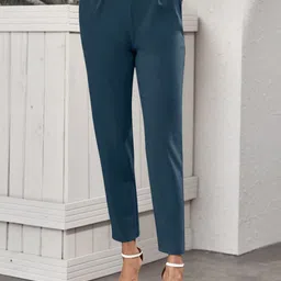 BAESD Women Smart Tapered Fit High-Rise Wrinkle Free Trousers-picture-11