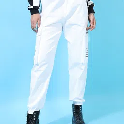 Tokyo Talkies Women White Joggers Trousers-picture-1