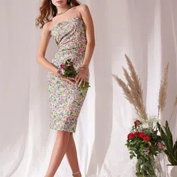 STREET 9 Off Shoulder Floral Printed Sheath Dress-picture-39