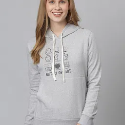 Campus Sutra Women Grey Printed Sweatshirt-picture-29