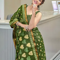 HERE&NOW Zari Pure Cotton Bagru Saree-picture-19