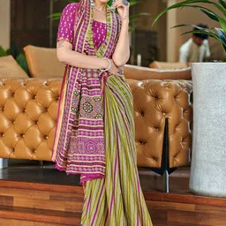HERE&NOW Striped Pure Cotton Bagru Saree-picture-29
