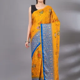 MAHALASA Floral Printed Jute Cotton Saree-picture-47