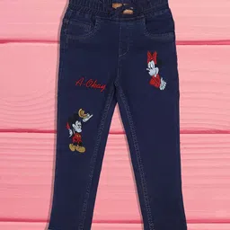 A-Okay Girls Slim Fit High-Rise Low Distress Embroidered Cotton Jeans-picture-27
