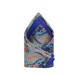 Tossido Men Blue & Orange Printed Pocket Square-picture-31