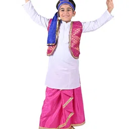 itsmycostume Boys Band Collar Long Sleeves Kurta With Dhoti Pant With Jacket With Turra-picture-33