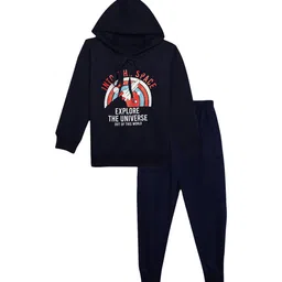 mack jonney VIMAL JONNEY Kids Graphic Printed Hooded Cotton Fleece T-Shirt With Joggers-picture-23