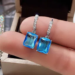 Designs & You Silver-Plated Square Shaped Hoop Earrings-picture-26