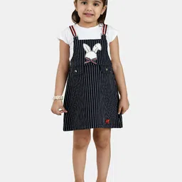 Peppermint Navy Blue Striped Pinafore Dress-picture-16