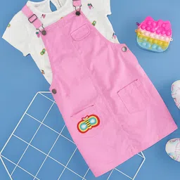 Pantaloons Junior Girls Cotton Pinafore Dress With T-Shirt-picture-31