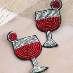 Crunchy Fashion Red & Silver-Toned Contemporary Drop Earrings-picture-12