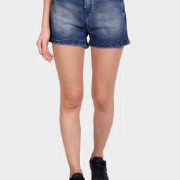 Roadster Women Washed High-Rise Denim Hot Pants Shorts-picture-11
