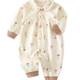 StyleCast Infants Girls Beige Printed Cotton Rompers-picture-38