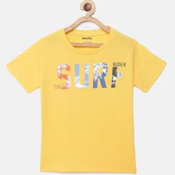 mackly Boys Yellow & Blue Printed Cotton Lounge T-Shirt-picture-18