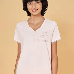 Dreamz by Pantaloons V Neck Pure Cotton Lounge T-Shirt-picture-15