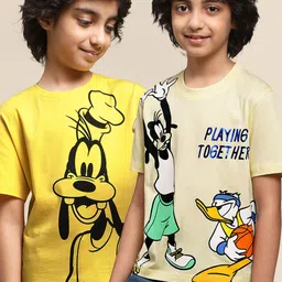 Kids Ville Boys Pack Of 2 Mickey & Friends Printed Cotton T-Shirts-picture-37
