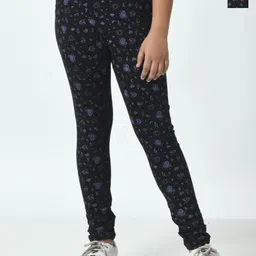 BAESD Girls Pack Of 2 Printed Pure Cotton Ankle Length Leggings-image-89