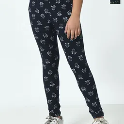 BAESD Girls Ankle Length Printed Pack of 2 Pure Cotton Leggings-image-1