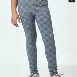 BAESD Girls Pack Of 2 Printed Pure Cotton Ankle Length Leggings-image-98