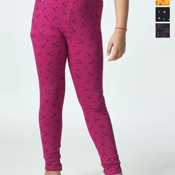 BAESD Girls Pack Of 4 Printed Pure Cotton Ankle Length Leggings-picture-54