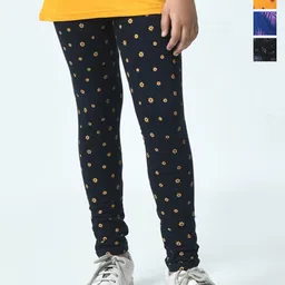 BAESD Girls Pack Of 4 Printed Pure Cotton Ankle Length Leggings-picture-24