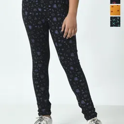 BAESD Girls Pack Of 4 Printed Pure Cotton Ankle Length Leggings-picture-27