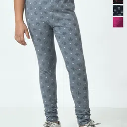 BAESD Girls Pack Of 4 Printed Pure Cotton Ankle Length Leggings-picture-27