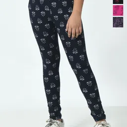 BAESD Girls Pack Of 4 Printed Pure Cotton Ankle Length Leggings-picture-14