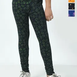 BAESD Girls Pack Of 4 Printed Pure Cotton Ankle Length Leggings-picture-29