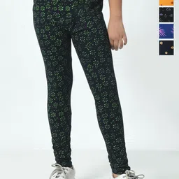 BAESD Girls Pack Of 5 Printed Pure Cotton Ankle Length Leggings-picture-28