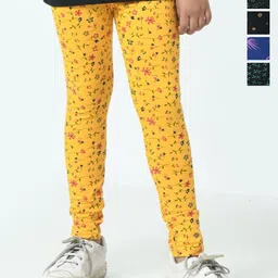 BAESD Girls Pack Of 5 Printed Pure Cotton Ankle Length Leggings-image-96