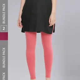 Dollar Missy Pack Of 2 Ankle Length Leggings-picture-24
