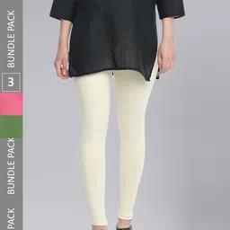 Dollar Missy Women Pack Of 3 Moisture Absorbent Slim-Fit Ankle-Length Leggings-image-92