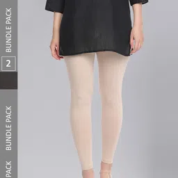 Dollar Missy Pack Of 2 Ankle Length Leggings-picture-43